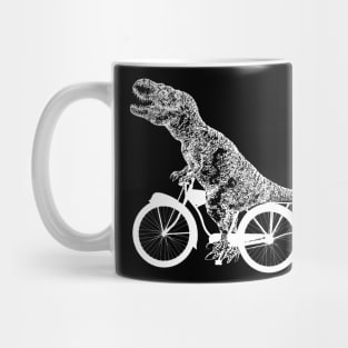 Funny Dinosaurs Ride Bicycles Mug